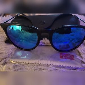 Ray-Ban Erika blue lenses sunglasses w/ case and cleaning cloth